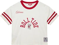 Mitchell & Ness Women's University of Alabama Crimson Tide Cropped Yoke Short Sleeve T-shirt