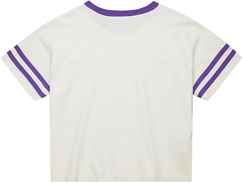 Mitchell & Ness Women's Louisiana State University Tigers Cropped Yoke Short Sleeve T-shirt