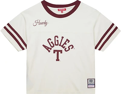 Mitchell & Ness Women's Texas A&M Aggies Cropped Yoke Short Sleeve T-shirt