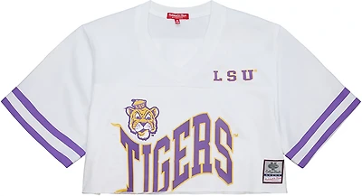 Mitchell & Ness Women's Louisiana State University Tigers Cropped Fashion Short Sleeve Jersey