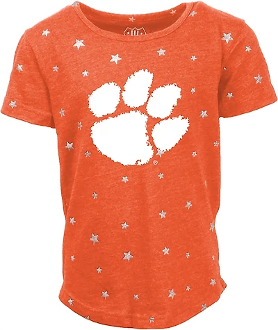 Wes & Willy Girls' Clemson Shimmer Star T-shirt