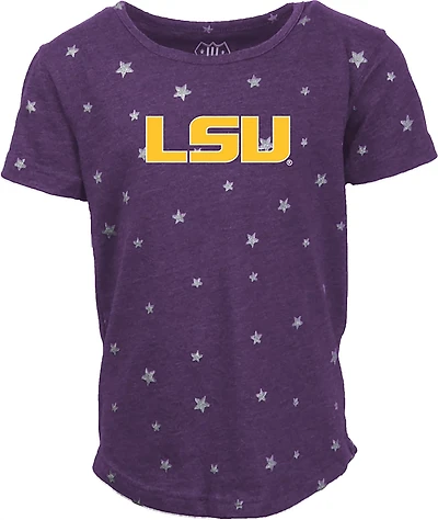 Wes & Willy Girls' LSU Shimmer Star T-shirt