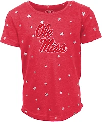 Wes & Willy Girls' Ole Miss Shimmer Star T-shirt