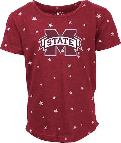 Wes & Willy Girls' Mississippi State Shimmer Star T-shirt