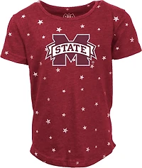 Wes & Willy Girls' Mississippi State Shimmer Star T-shirt