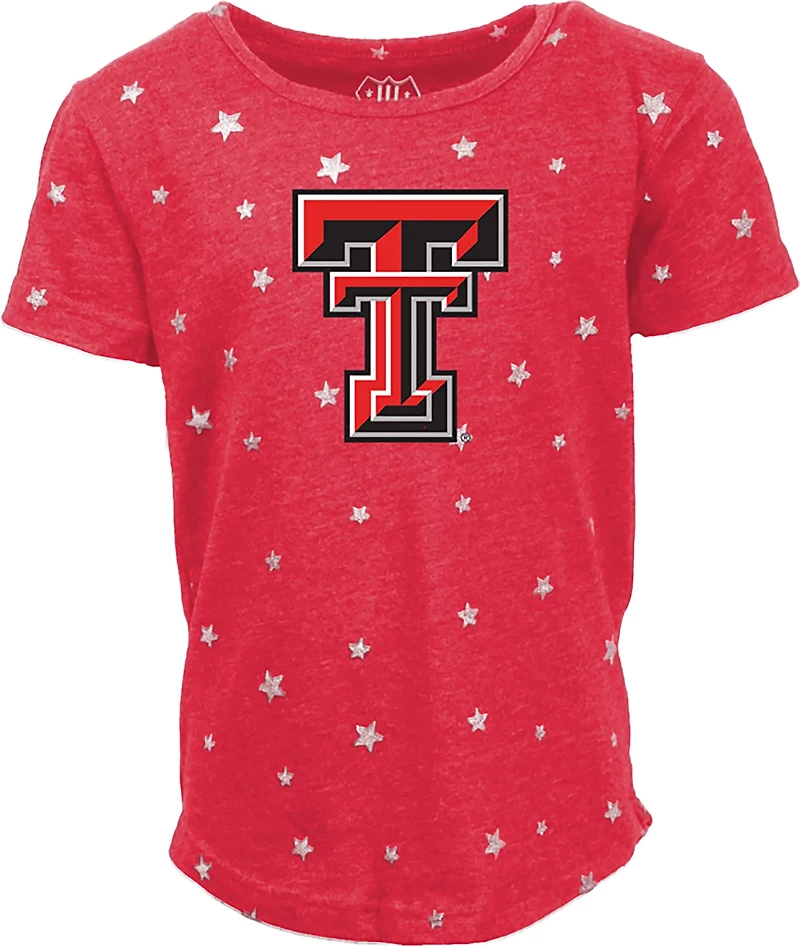 Wes & Willy Girls' Texas Tech Shimmer Star T-shirt
