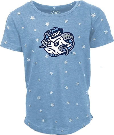 Wes & Willy Girls' UNC Shimmer Star T-shirt