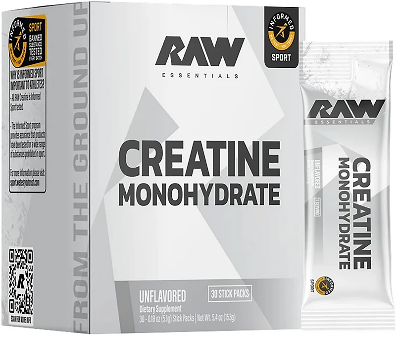 RAW Unflavored Creatine Powder 30-Pack