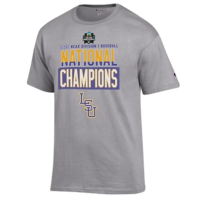 Champion Men's LSU Tigers 2025 College World Series National Champions Locker Room Short Sleeve T-Shirt