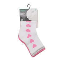 BCG Girls' Heart Line Quarter Length Socks 2 Pack