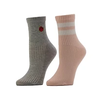 BCG Women's Rose Varsity Quarter Length Socks 2 Pack