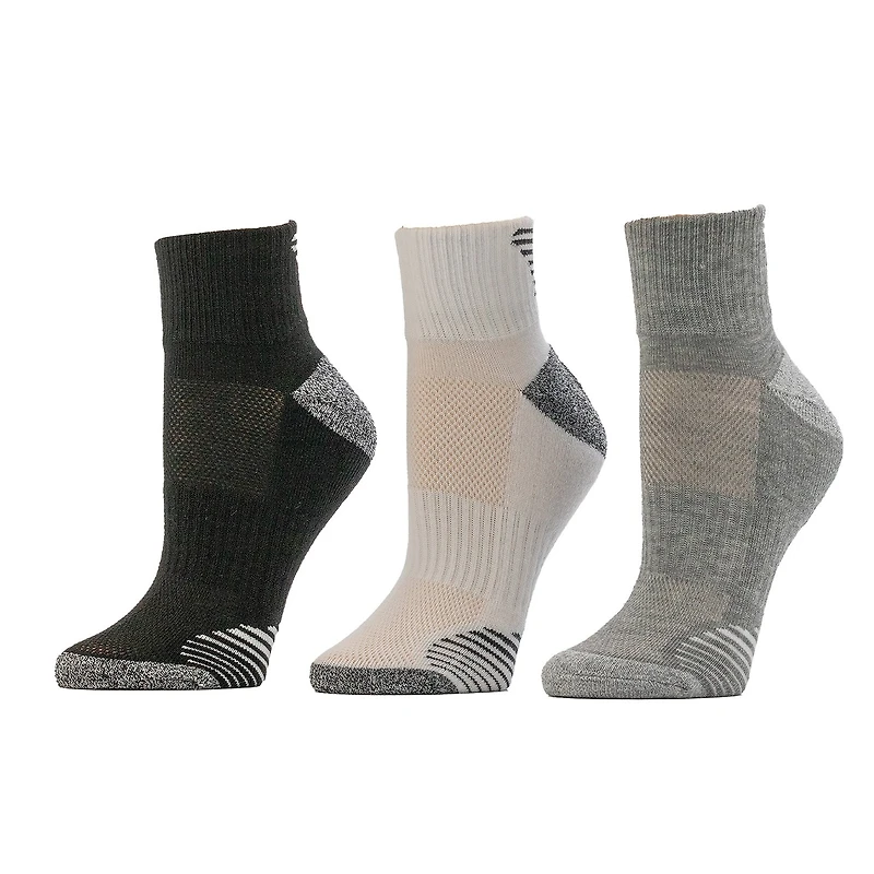 BCG Women's Athletic Quarter Length Socks 3 Pack
