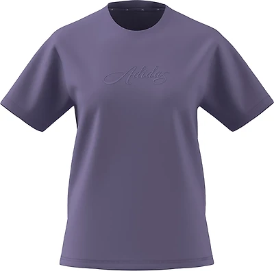 adidas Women's Cursive Wordmark Graphic T-shirt