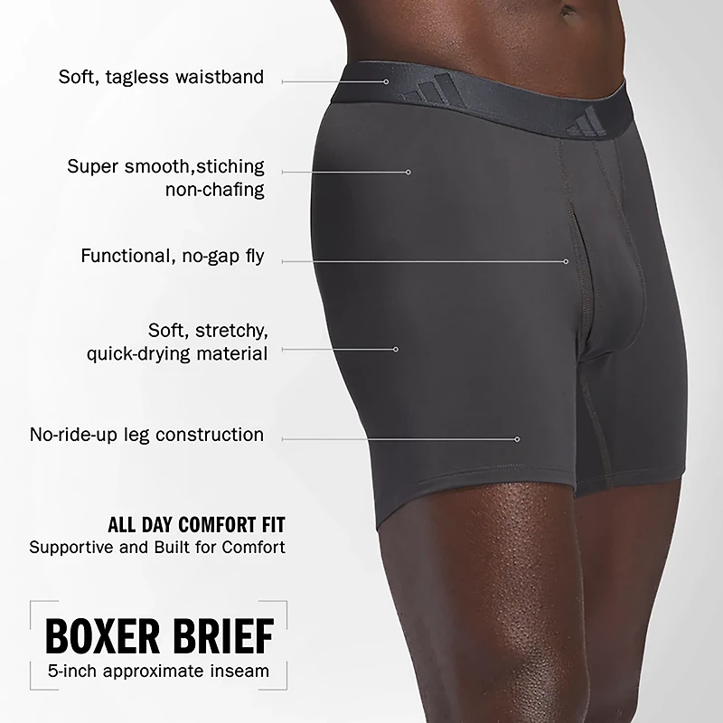 adidas Men's Luxe Comfort Boxer Briefs 3-Pack