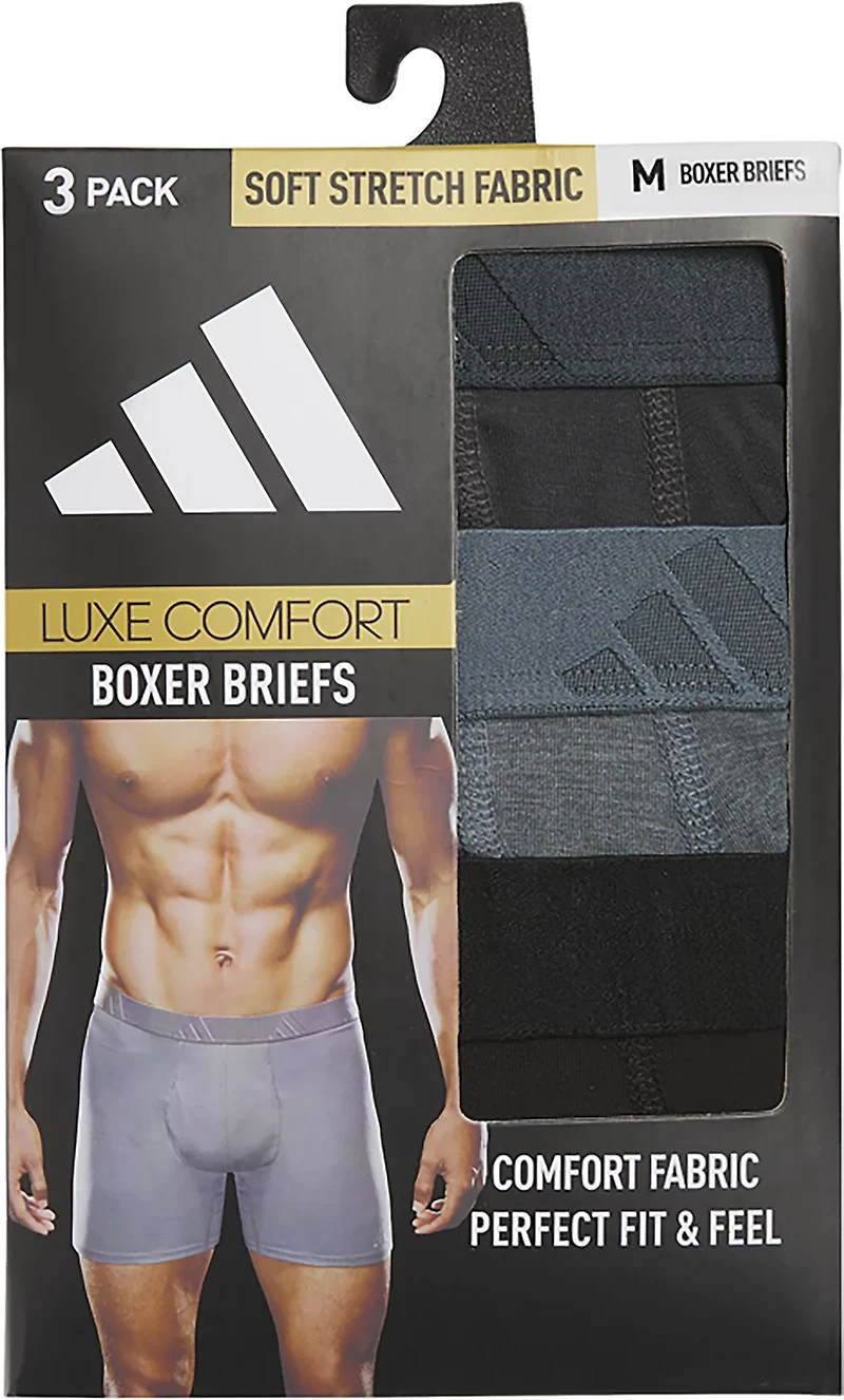 adidas Men's Luxe Comfort Boxer Briefs 3-Pack