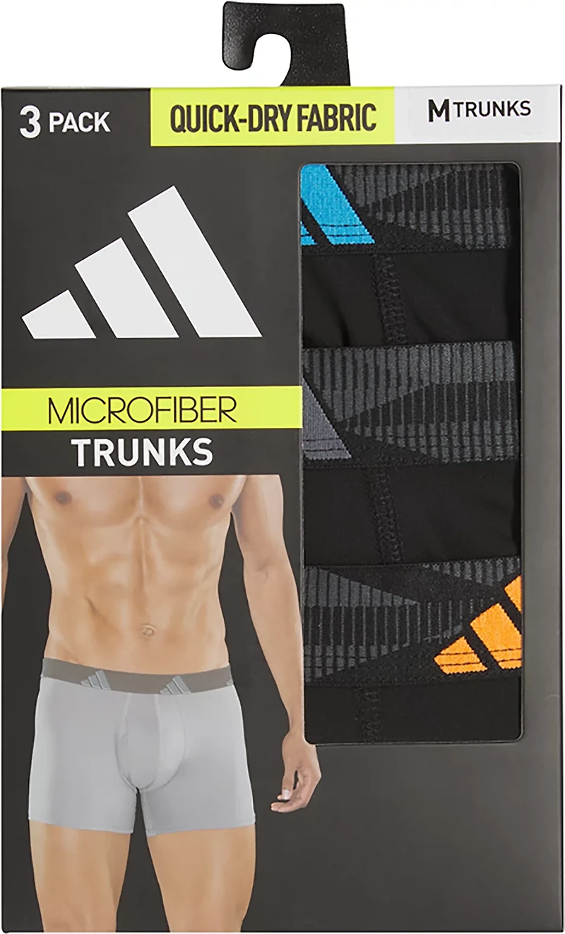 adidas Men's Performance Microfiber Trunk Briefs 3-Pack
