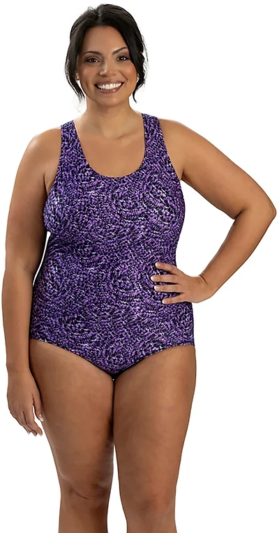 Dolfin Women's Conservative Lap Print One-Piece Swimsuit