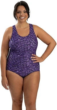 Dolfin Women's Conservative Lap Print One-Piece Swimsuit