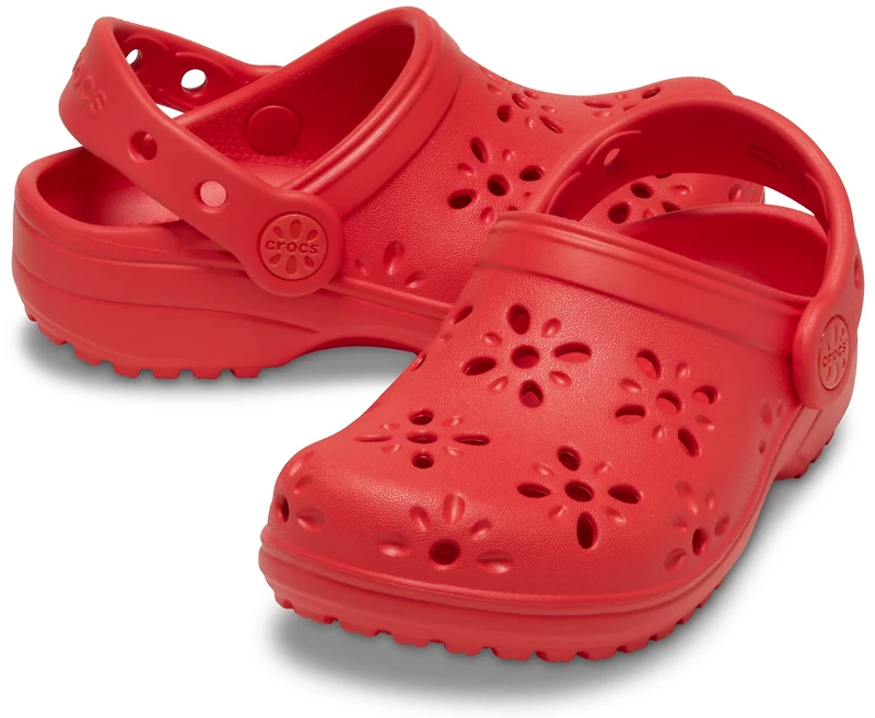 Crocs Kids' Classic Floral Cut Out Clog TD