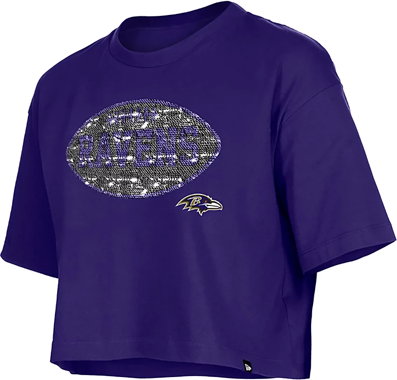 New Era Girls' Ravens Flip Sequins T-shirt
