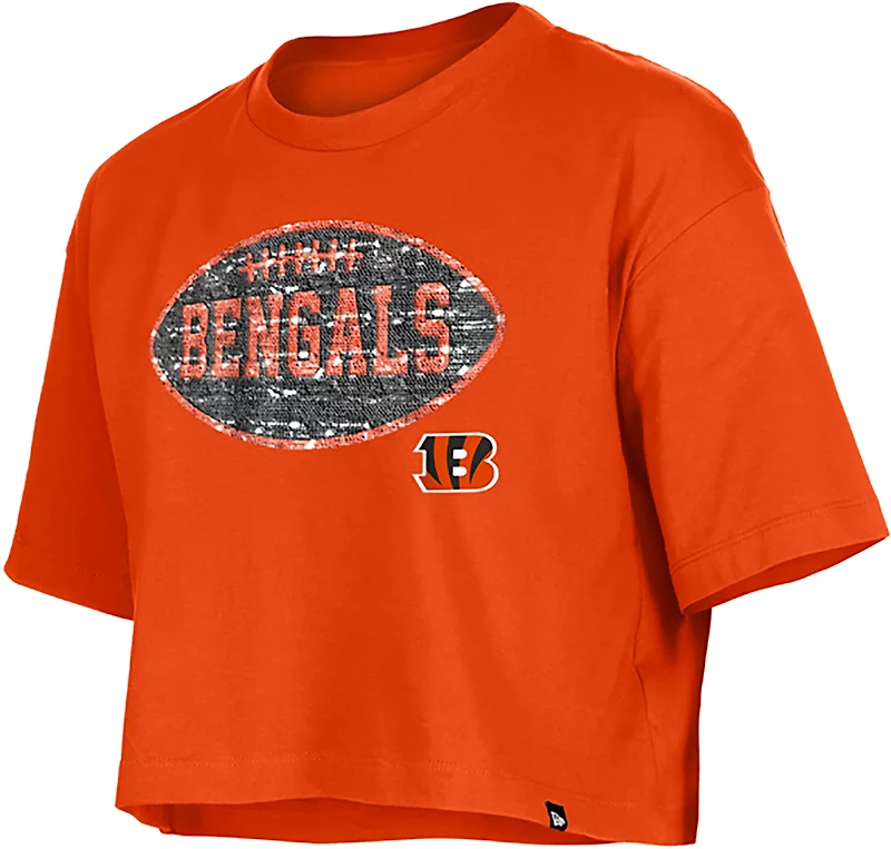 New Era Girls' Bengals Flip Sequins T-shirt