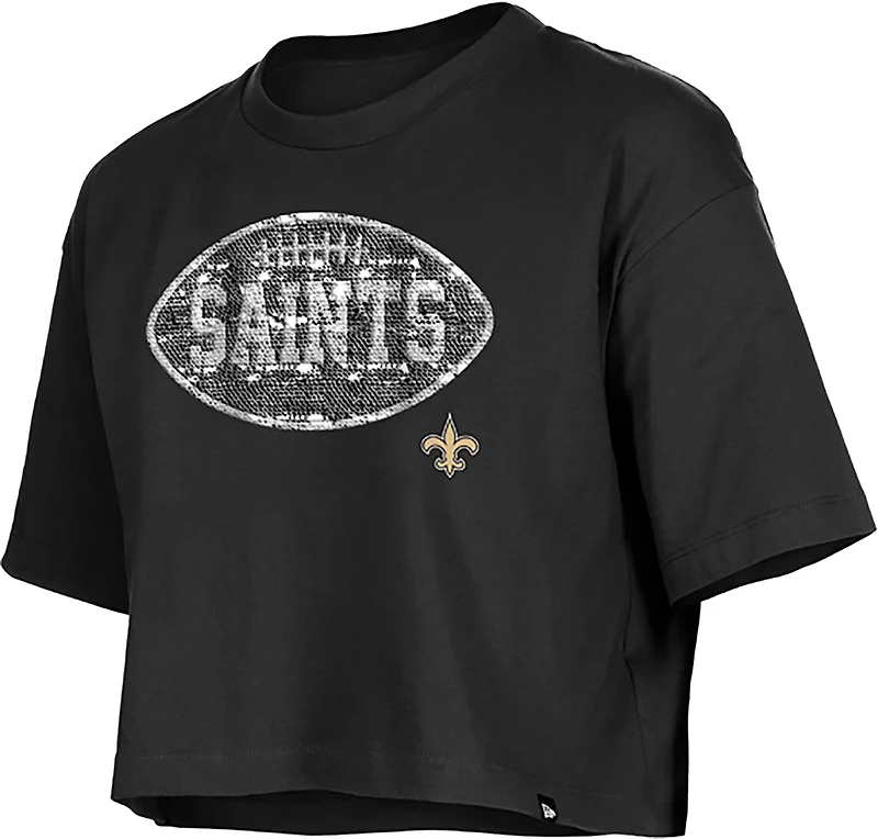 New Era Girls' Orleans Saints Flip Sequins T-shirt