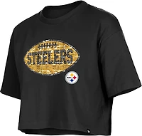 New Era Girls' Steelers Flip Sequins T-shirt