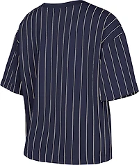 New Era Women's Braves Boxy Pinstripe Crewneck Short Sleeve T-Shirt