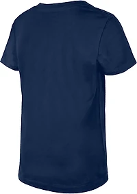 New Era Girls' Atlanta Braves Flip Sequins V-neck T-shirt