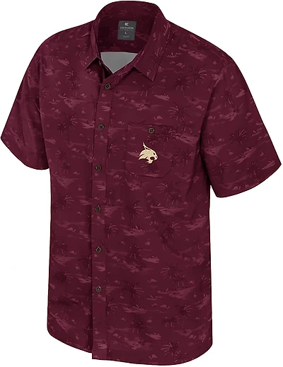 Colosseum Athletics Men's Texas State Atmosphere Camp Shirt