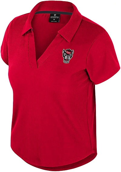 Colosseum Athletics Women's NC State Sublime Ribbed Polo Shirt