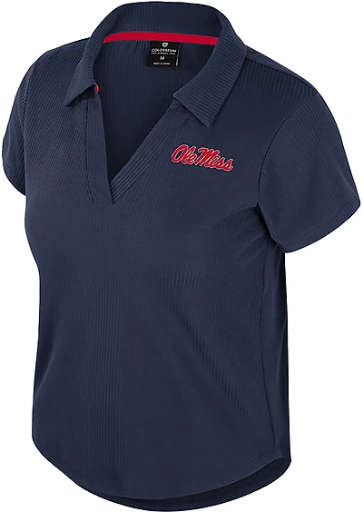 Colosseum Athletics Women's Ole Miss Sublime Ribbed Polo Shirt