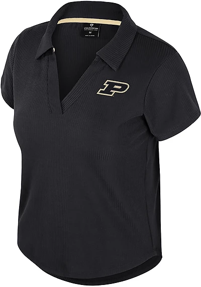 Colosseum Athletics Women's Purdue Sublime Ribbed Polo Shirt