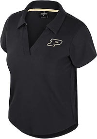 Colosseum Athletics Women's Purdue Sublime Ribbed Polo Shirt