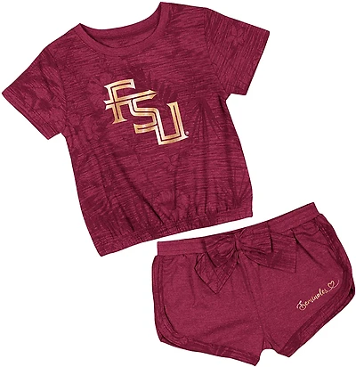 Colosseum Toddlers' Florida State Fern T-shirt and Bow Short Set