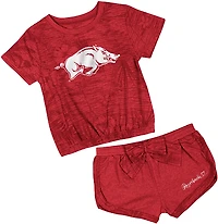 Colosseum Toddlers' Arkansas Fern T-shirt and Bow Short Set