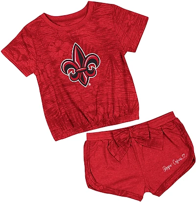 Colosseum Toddlers' Louisiana-Lafayette Fern T-shirt and Bow Short Set