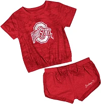 Colosseum Toddlers' Ohio State Fern T-shirt and Bow Short Set