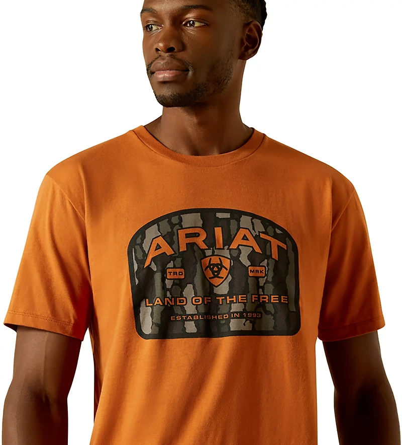Ariat Men's Underlands Camo Badge Short Sleeve Crew Graphic T-shirt