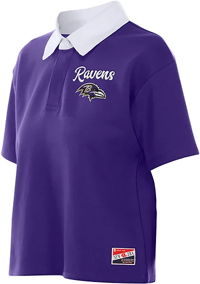 New Era Women's Ravens Boxy Polo Shirt