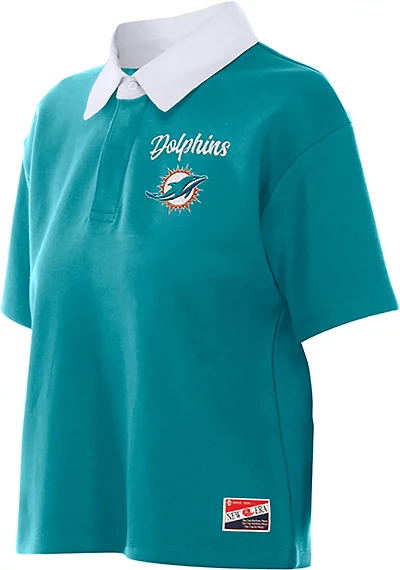 New Era Women's Dolphins Boxy Polo Shirt