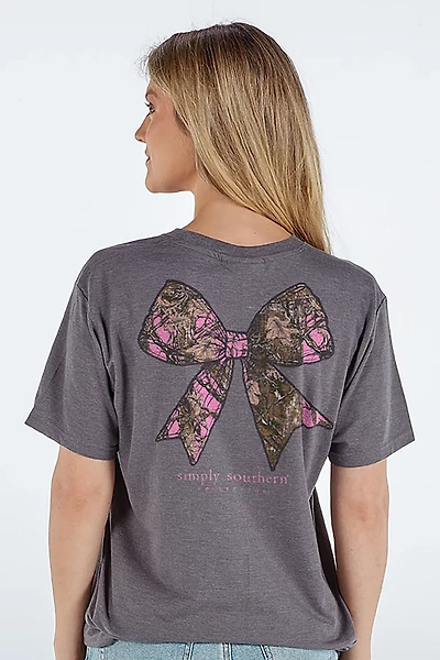 Simply Southern Women's Camo Bow T-shirt