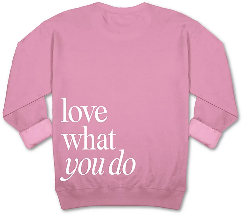 Simply Southern Women's Love What You Do Fleece Crew Sweater