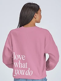 Simply Southern Women's Love What You Do Fleece Crew Sweater