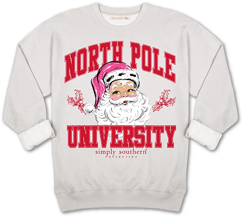 Simply Southern Women's Santa Fleece Crew Sweater