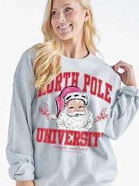 Simply Southern Women's Santa Fleece Crew Sweater