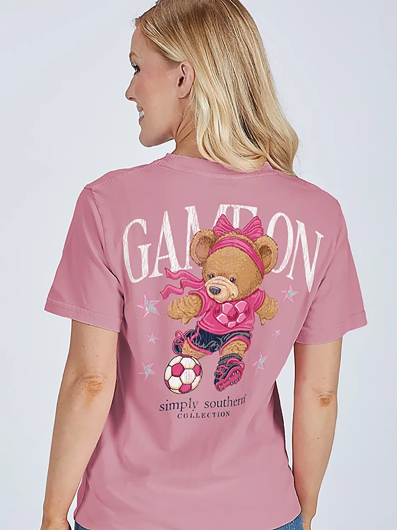 Simply Southern Women's Soccer Ball Bear T-shirt