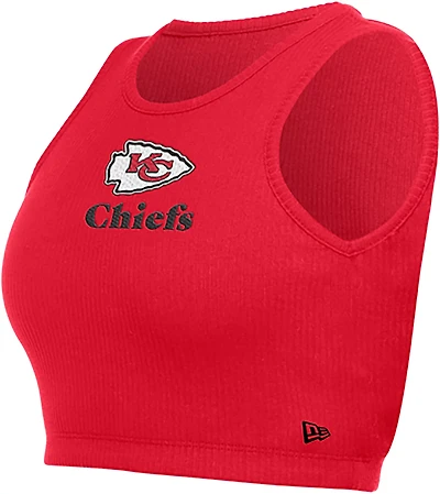New Era Women's Kansas City Chiefs Rib Crop Tank Top