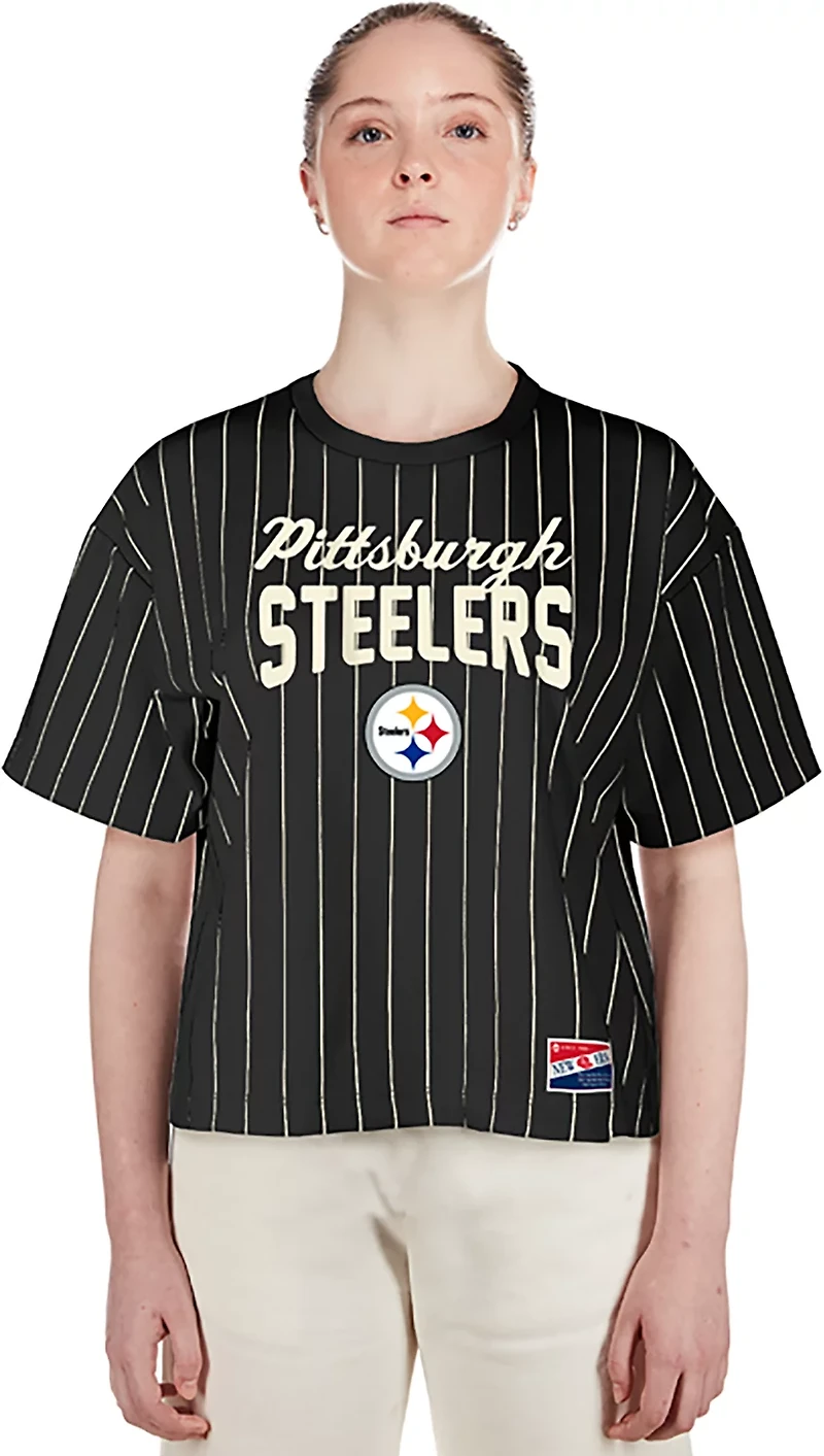 New Era Pittsburgh Steelers Women's Pinstripe Short Sleeve T-shirt