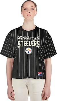 New Era Pittsburgh Steelers Women's Pinstripe Short Sleeve T-shirt